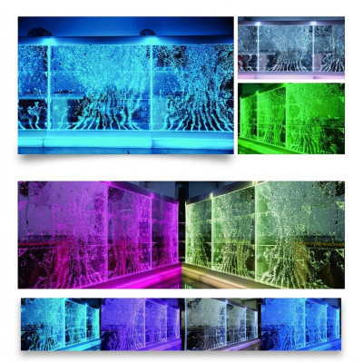 Mur de bar à étagères d'eau, colonne d'eau, étagères de comptoir, séparateur de colonne d'eau