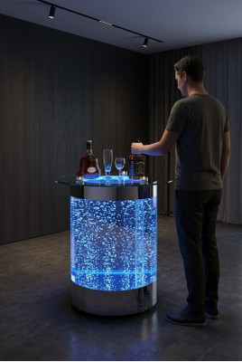 Table Bar Led Mur d'eau Comptoir Étagère Meubles Table basse illuminée