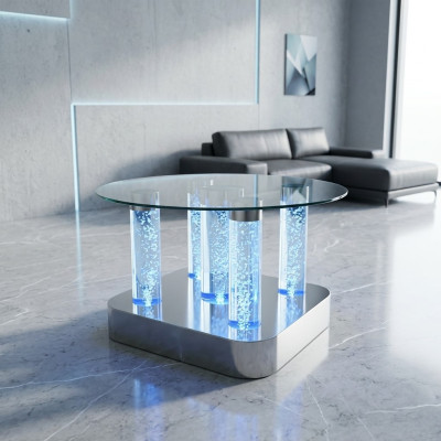 Table de café design de colonne d'eau tables de canapé à colonne d'eau LED
