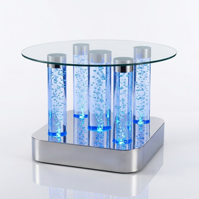 Table de café design de colonne d'eau tables de canapé à colonne d'eau LED