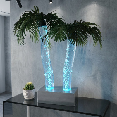 Les colonnes d'eau LED palmier plante artificielle plantent des colonnes d'eau colonnes
