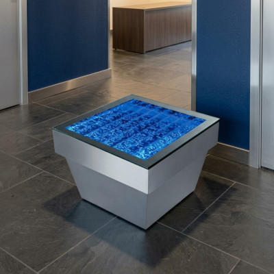 Conception Table Basse Table Basse Colonne d'Eau Colonne d'Eau Canapé LED Décoratif Illuminé