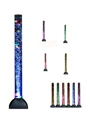 Colonne d'eau à LED de 120 cm avec éclairage, décoration de poissons transparents, lampe sur pied