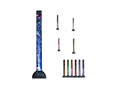 Colonne d'eau à LED de 120 cm avec éclairage, décoration de poissons transparents, lampe sur pied