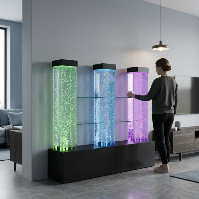 Mur d'eau Mur Colonne Séparateur Étagère Vitrine Mur d'eau LED