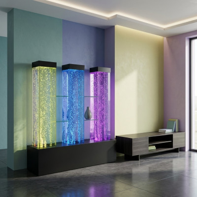 Mur d'eau Mur Colonne Séparateur Étagère Vitrine Mur d'eau LED