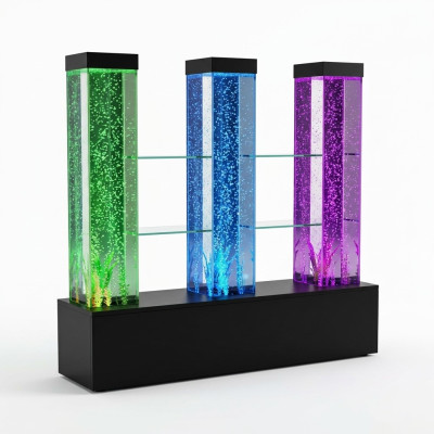 Mur d'eau Mur Colonne Séparateur Étagère Vitrine Mur d'eau LED