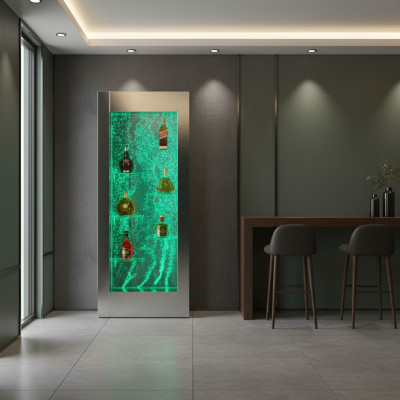 Mur d'eau LED Étagère de bar Colonne colonnes d'eau Étagères de comptoir décoratives Designer