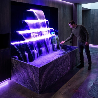 Cascade fontaine piscine en acier inoxydable caractéristiques de l'eau décoration piscine