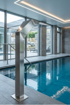 Piscine cascade fontaine acier inoxydable aménagement des installations de décoration des caractéristiques de l'eau.