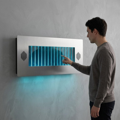 Panneau mural LED mur d'eau moderne à bulles d'eau décoratif.