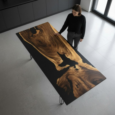 Tables de luxe Table à manger Table de rivière Tables massives Table de rivière 240x100 authentique