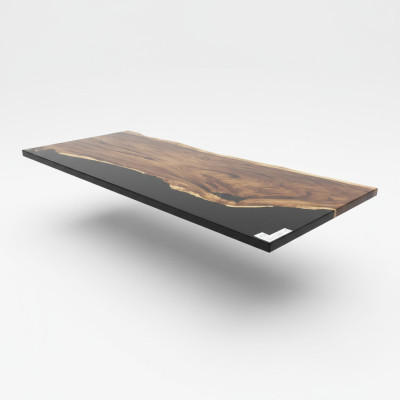 Table à manger en résine époxy Meubles en bois massif Table en époxy en cascade