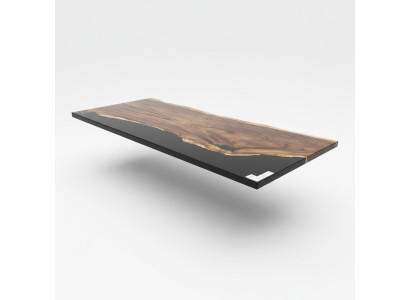 Table à manger en résine époxy Meubles en bois massif Table en époxy en cascade