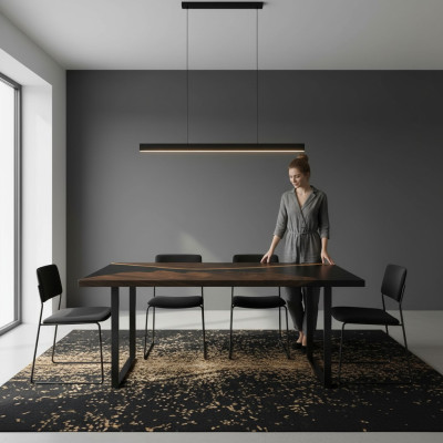 Table de rivière de luxe Table à manger en résine époxy Tables massives 150x80 cm Authentique