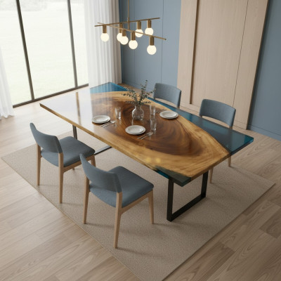 Table basse Table de rivière Résine époxy Tables massives 121x61 Table de rivière Authentique