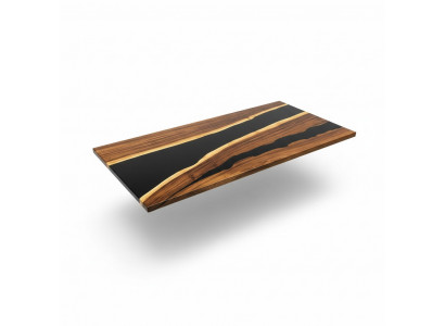 Table Table à manger Tables Résine époxy Bois massif Design solide