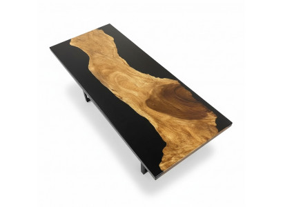 Table en résine époxy Table à manger en bois massif Meubles en bois massif Eau Résine époxy cascata