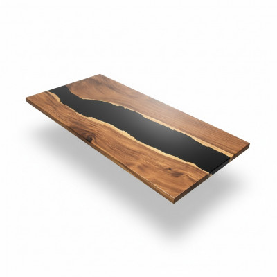 Table à manger River Table Tables massives 201*81 Table de rivière Bois véritable Résine époxy