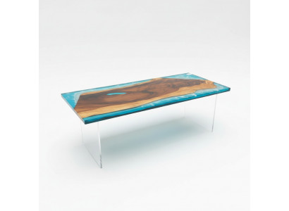 Table de rivière Table à manger Table de rivière Tables massives 202x81 Résine époxy Mer