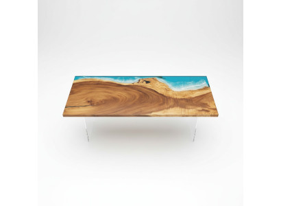 Table à manger en résine époxy Rivière Table en bois massif Tables 221x91