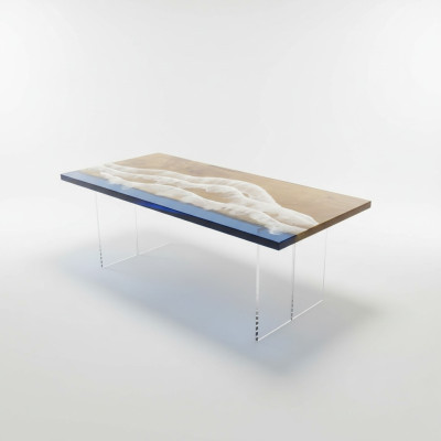 Tables Table à manger Table de design Moderne Mer Rivière Meubles 181x81 Époxy