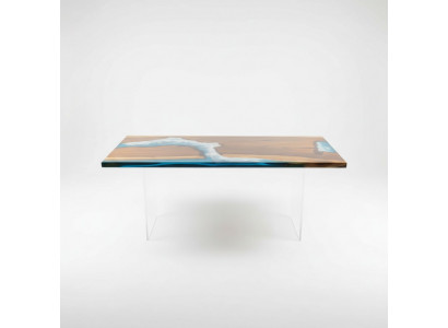 Tables Table à manger Table de design Table moderne Mer Rivière Mobilier décoratif 181x81 Époxy