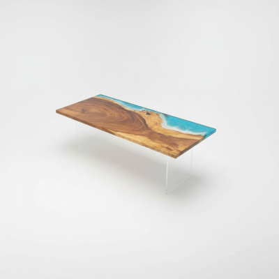 Table Table à manger Tables Résine Époxy Design de meubles massifs 221x91 Authentique