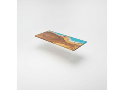 Table Table à manger Tables Résine Époxy Design de meubles massifs 221x91 Authentique