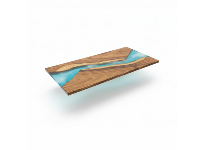 Tables de luxe en bois massif avec résine époxy Table de rivière Epoxy noir Eau Epoxy