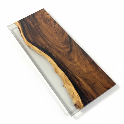 Table à manger en résine époxy, meuble en bois massif, table décorative en époxy avec effet waterfall