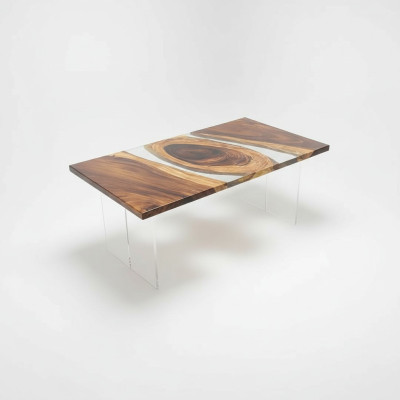 Meubles massifs en bois Table à manger Résine époxy Résine de coulée de table en époxy réel