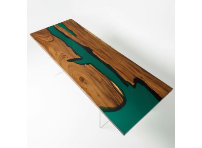 Table à manger en résine époxy bois massif meubles solides décoration en cascade table en époxy