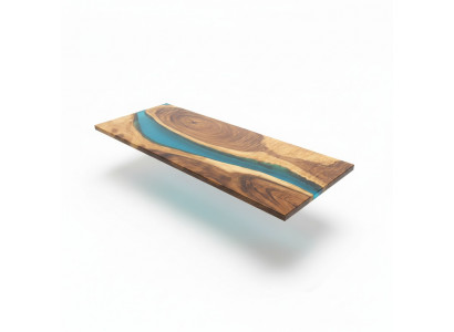 Table en cascade en bois massif Table à manger en résine époxy Tables époxy massif