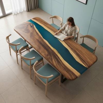 Table à manger Design Table Tables modernes Mer Océan Rivière Mobilier 200x80