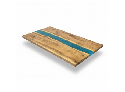 Table en cascade en bois massif Tables de résine époxy Table à manger en époxy massif