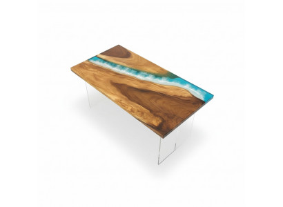 Tables Table à manger Table de design Moderne Mer Rivière Meubles 161x81 Époxy