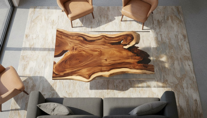 Table à manger en résine époxy, table de rivière en bois massif véritable 200x90