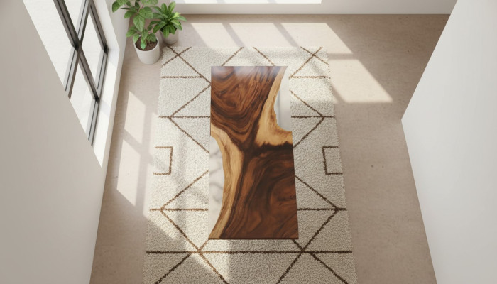 Table à manger Mer Eau Rivière Bois véritable Table Rivière 180x80 Tables Résine époxy nouvelle