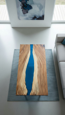 Table à manger River Table Véritable Table en bois Rivière Décoration Tables en résine époxy solide