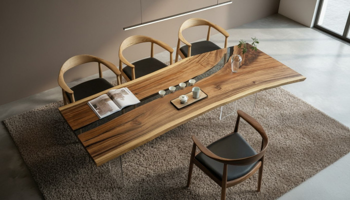 Table de rivière Table basse en résine époxy Tables massives 240x100 table de rivière