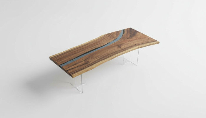 Table de rivière Table basse en résine époxy Tables massives 240x100 table de rivière