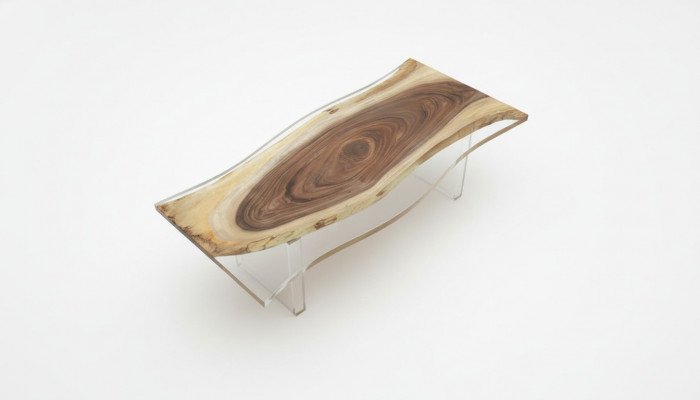 Table à manger Eau de mer Rivière Bois véritable Table de rivière 220x90 Tables