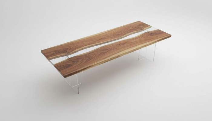 Table à manger Table de rivière Tables massives 220x80 Table de rivière Sea Waterfall
