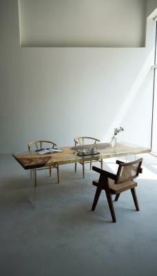 Luxueuse Table de design en résine époxy Tables Table à manger 200x80 Meubles en bois massif