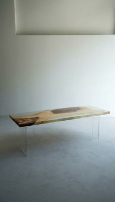 Luxueuse Table de design en résine époxy Tables Table à manger 200x80 Meubles en bois massif