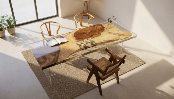 Table à manger en résine époxy Rivière Table Tables massives 200x90 nouvelle table de rivière