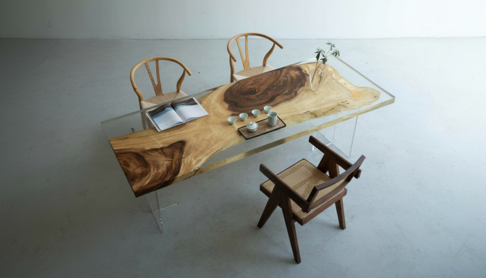 Table à manger en résine époxy Rivière Table Tables massives 200x90 nouvelle table de rivière