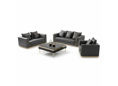 Meubles de luxe Ensemble de canapé Canapé Rembourrage Canapé 3 2 1 places avec Table basse