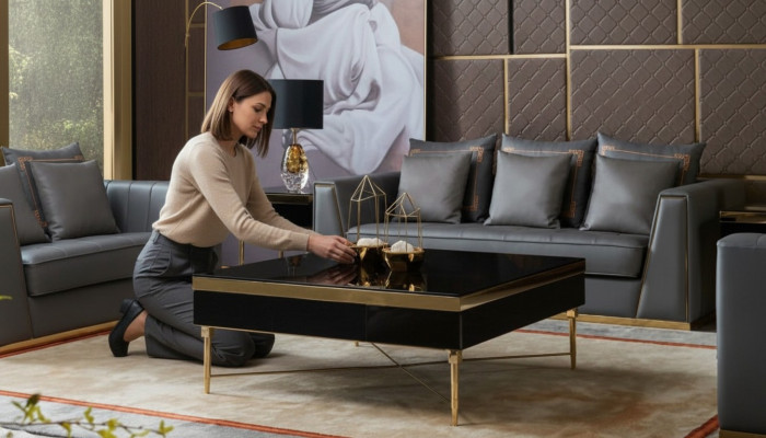 Table basse de luxe Tables en bois Salon Mobilier de haute qualité Table d'appoint